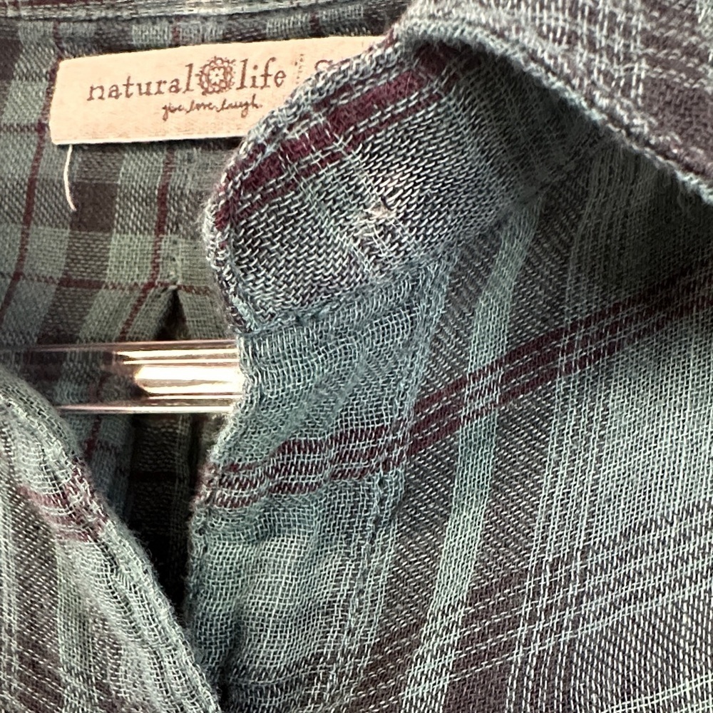 NATURAL LIFE Brooke Maxi Shirt Dress Teal Ombre S - Picture 4 of 9